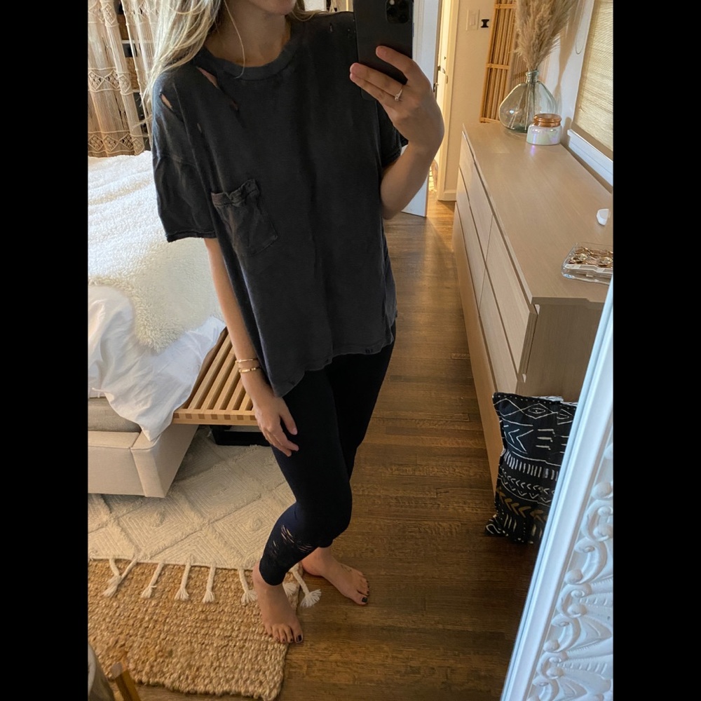 Free People Distressed Tunic Tee